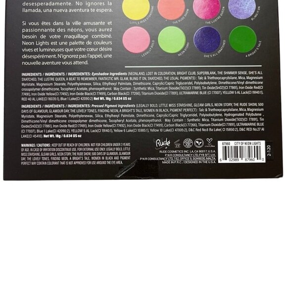 Rude Cosmetics City of Neon Lights Palette Makeup 90s Y2K - Picture 7 of 7